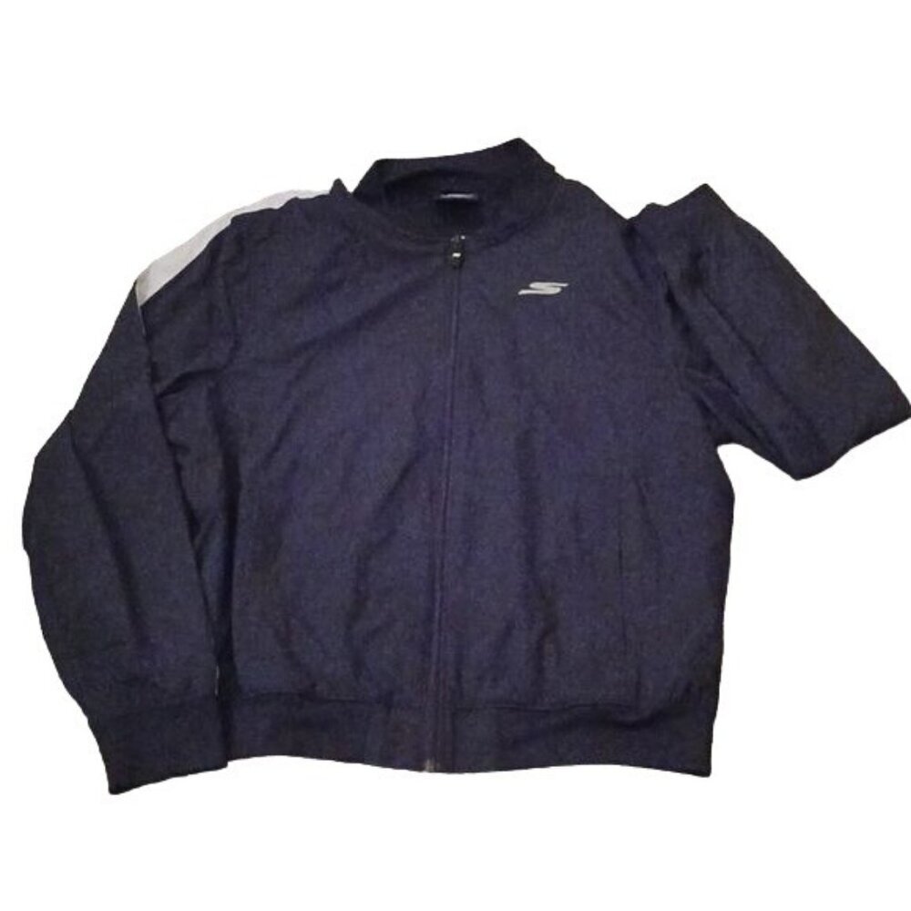 Skechers Jacket Black Athletic Lightweight Sporty Side Stripe Jacket Mens Size M